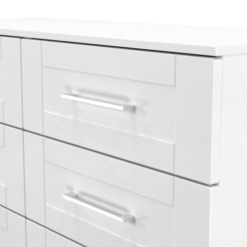 Malton Ready Assembled 6 Drawer Wide Chest in White Ash