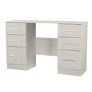 Malton Ready Assembled Double Pedestal Desk in Grey Ash