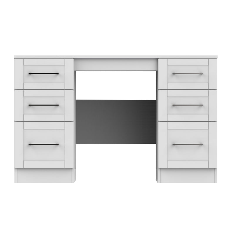 Malton Ready Assembled Double Pedestal Desk in Grey Ash