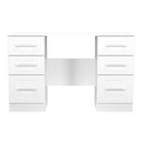 Malton Ready Assembled Double Pedestal Desk in White Ash