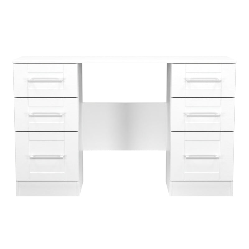 Malton Ready Assembled Double Pedestal Desk in White Ash