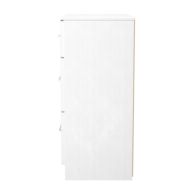 Malton Ready Assembled 3 Drawer Deep Chest in White Ash