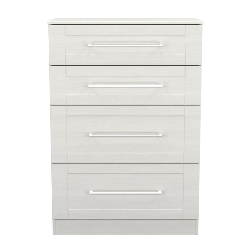 Malton Ready Assembled 4 Drawer Deep Chest in Grey Ash