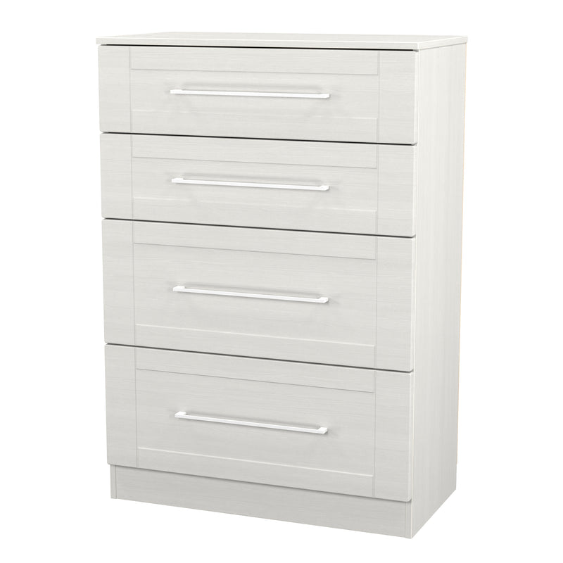 Malton Ready Assembled 4 Drawer Deep Chest in Grey Ash