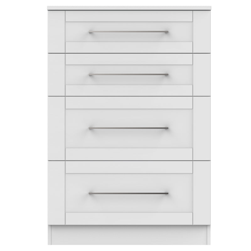 Malton Ready Assembled 4 Drawer Deep Chest in Grey Ash
