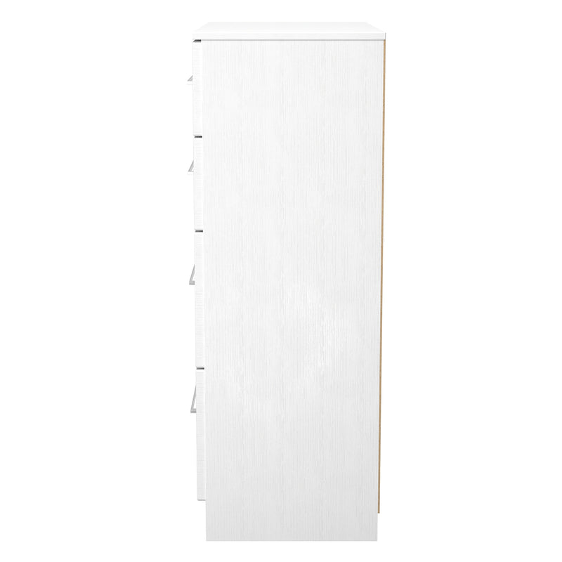 Malton Ready Assembled 4 Drawer Deep Chest in White Ash