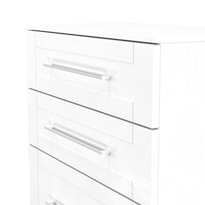 Malton Ready Assembled 4 Drawer Deep Chest in White Ash
