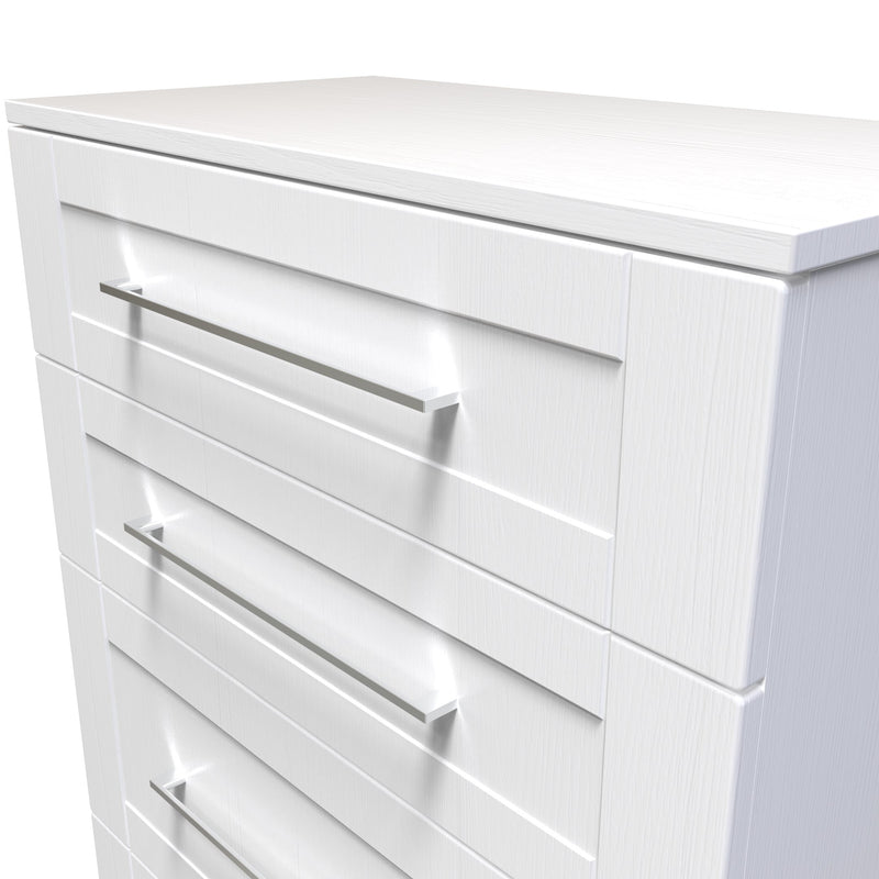 Malton Ready Assembled 4 Drawer Deep Chest in White Ash