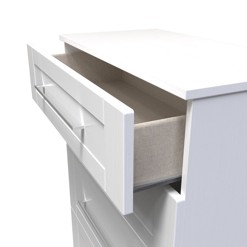 Malton Ready Assembled 4 Drawer Deep Chest in White Ash