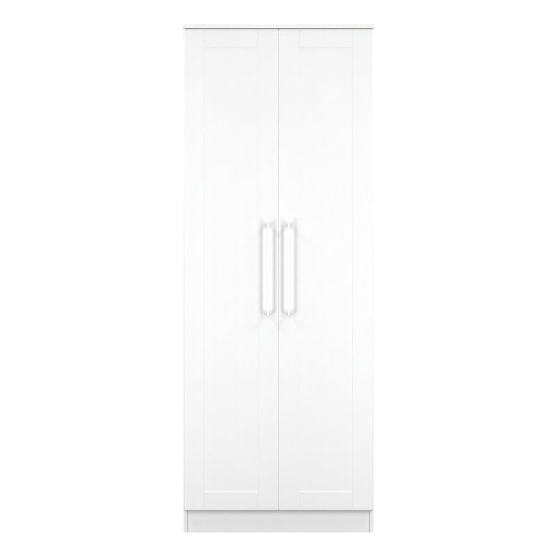 Malton Ready Assembled 2 Door Wardrobe in White Ash