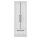 Malton Ready Assembled 2 Door 2 Drawer Wardrobe in Grey Ash
