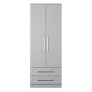 Malton Ready Assembled 2 Door 2 Drawer Wardrobe in Grey Ash