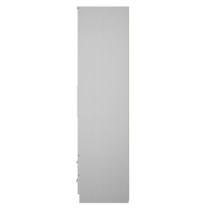 Malton Ready Assembled 2 Door 2 Drawer Wardrobe in Grey Ash