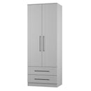 Malton Ready Assembled 2 Door 2 Drawer Wardrobe in Grey Ash