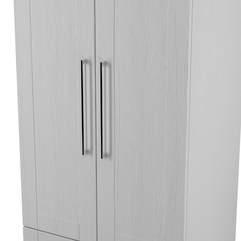 Malton Ready Assembled 2 Door 2 Drawer Wardrobe in Grey Ash