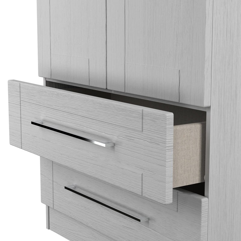 Malton Ready Assembled 2 Door 2 Drawer Wardrobe in Grey Ash