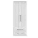Malton Ready Assembled 2 Door 2 Drawer Wardrobe in Grey Ash