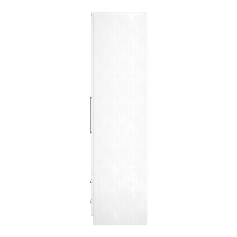 Malton Ready Assembled 2 Door 2 Drawer Wardrobe in White Ash
