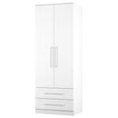 Malton Ready Assembled 2 Door 2 Drawer Wardrobe in White Ash