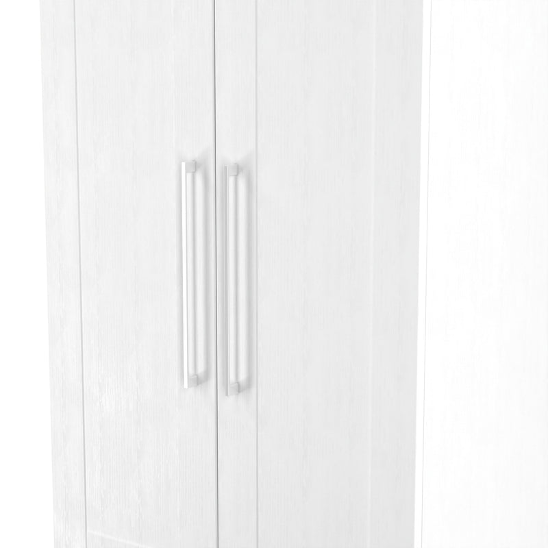 Malton Ready Assembled 2 Door 2 Drawer Wardrobe in White Ash