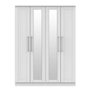 Malton Ready Assembled Tall 4 Door 2 Centre Mirrors in Grey Ash