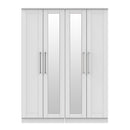 Malton Ready Assembled Tall 4 Door 2 Centre Mirrors in Grey Ash