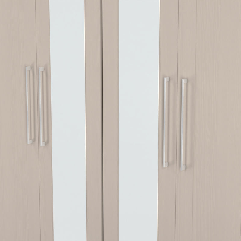 Malton Ready Assembled Tall 4 Door 2 Centre Mirrors in Kashmir Ash