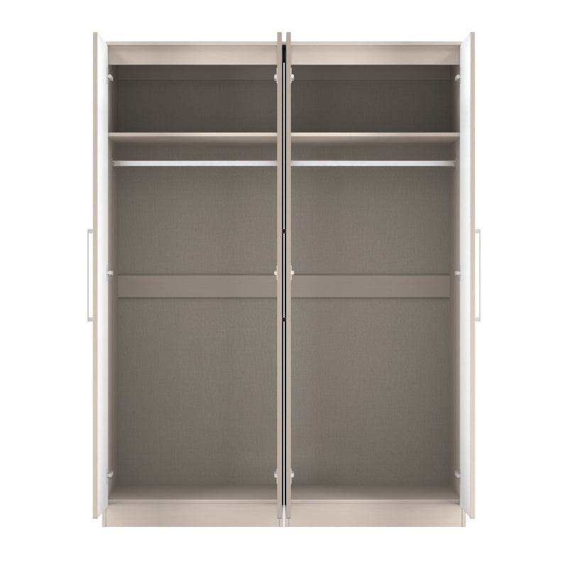 Malton Ready Assembled Tall 4 Door 2 Centre Mirrors in Kashmir Ash