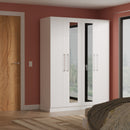 Malton Ready Assembled Tall 4 Door 2 Centre Mirrors In White Ash