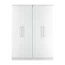 Malton Ready Assembled Tall 4 Door 2 Centre Mirrors In White Ash