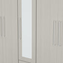 Malton Ready Assembled Tall 5 Door 2 Drawer 1 Mirror Wardrobe in Grey Ash