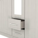 Malton Ready Assembled Tall 5 Door 2 Drawer 1 Mirror Wardrobe in Grey Ash