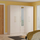 Malton Ready Assembled Tall 5 Door 2 Drawer 1 Mirror Wardrobe in Kashmir Ash