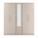 Malton Ready Assembled Tall 5 Door 2 Drawer 1 Mirror Wardrobe in Kashmir Ash