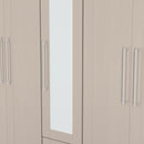 Malton Ready Assembled Tall 5 Door 2 Drawer 1 Mirror Wardrobe in Kashmir Ash