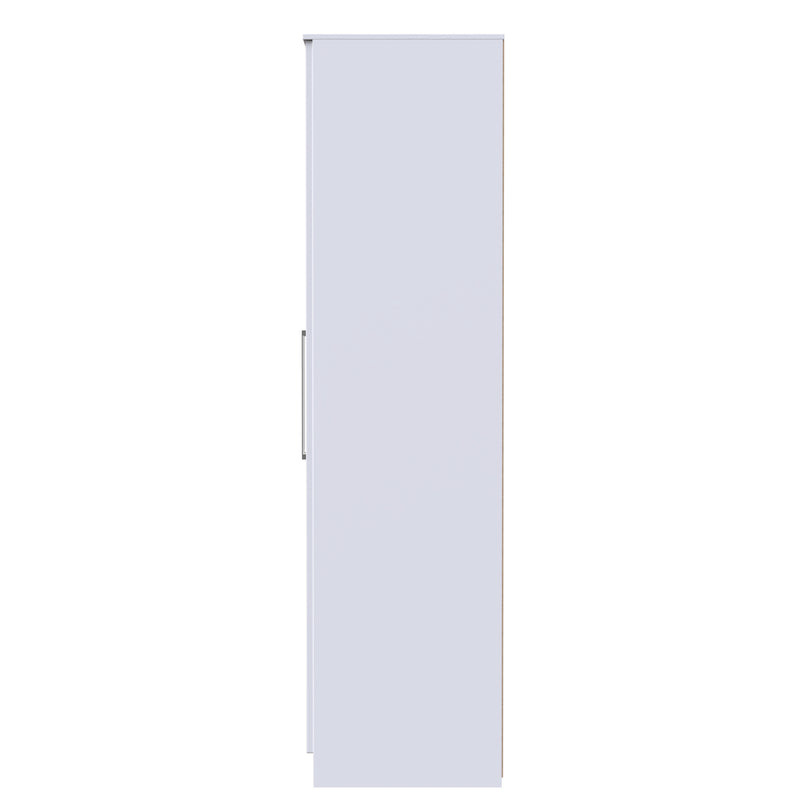 Malton Ready Assembled Tall 5 Door 2 Drawer 1 Mirror Wardrobe in White Ash