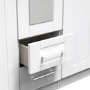 Malton Ready Assembled Tall 5 Door 2 Drawer 1 Mirror Wardrobe in White Ash