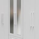 Malton Ready Assembled Tall 6 Door 2 Drawer 2 Mirror Wardrobe in Grey Ash