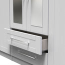 Malton Ready Assembled Tall 6 Door 2 Drawer 2 Mirror Wardrobe in Grey Ash
