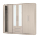 Malton Ready Assembled Tall 6 Door 2 Drawer 2 Mirror Wardrobe In Kashmir Ash