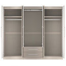 Malton Ready Assembled Tall 6 Door 2 Drawer 2 Mirror Wardrobe In Kashmir Ash