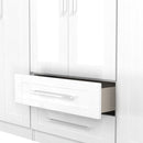 Malton Ready Assembled Tall 6 Door 2 Drawer 2 Mirror Wardrobe In White Ash