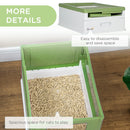 PawHut Hooded Cat Litter Box, Pet Toilet w/ Scoop, Tray - Light Green