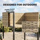 Outsunny Rattan Garden Furniture Set, Rattan Table And Chairs With Cushions