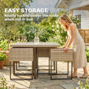 Outsunny Rattan Garden Furniture Set, Rattan Table And Chairs With Cushions