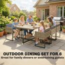 Outsunny Rattan Garden Furniture Set, Rattan Table And Chairs With Cushions