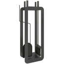 Outsunny 5 PCS Fireplace Companion Set, Metal Fireplace Accessories, Black