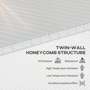 Outsunny 14 Pieces Twin-Wall Greenhouse Polycarbonate Sheets, 121 x 61 x 0.4cm