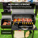 Outsunny Portable Outdoor Charcoal Grill BBQ Grill With Offset Smoker Black