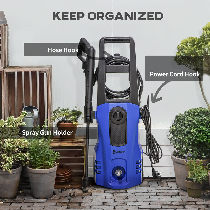 DURHAND High-Performance Power Washer 1800W, 150 Bar, 510 L/h, Blue